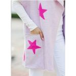 J. Marie Anniston Cardigan Open Front Pink Stars Purple Spring Pastel Womens M/L Size undefined Photo 3