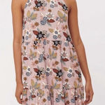 Loft Womens Floral High Neck Tiered Halter Dress Size Medium Petite Photo 0