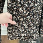 Vintage 70s Cottagecore Quilted Band Collar Jacket Brown Velveteen Floral S Photo 5