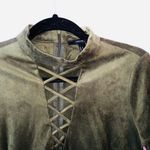 Forever 21 Olive Green Velvet Strappy Mock Neck Mini Dress Photo 1