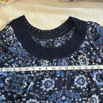 Lucky Brand  cotton blend‎ boho print crochet neck top size XS BIN F Photo 7