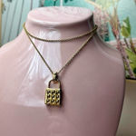 Banana Republic  Gold Padlock Pendant Necklace Lock Chain Layering Jewelry OS Photo 0