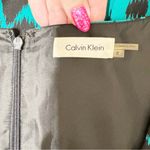 Calvin Klein Black & Jade Green Sheath Dress Square Neckline Size 8 Photo 7