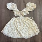SABO Ales Pale Yellow Floral Cotton Mini Dress L Size L Photo 3