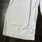 ASOS Cream Linen Blend Wide Leg Culotte Pants in Stripe Photo 4