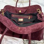 Elegant Burgundy Suede Handbag Brown Photo 3