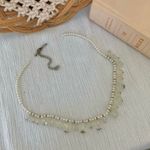Pearl & Crystal Drop Necklace Vintage “Hedy” Simple Classic Elegant Feminine White Photo 6