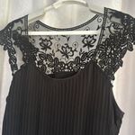 AVENUE PLEATED BLACK DRESS WITH LACE YOKE. Sz: 2X Photo 3