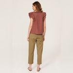 SITA MURT Linen Button Down Ruffle Top Rose In Pink 38 Photo 1