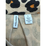 Nordstrom Womens Button Up Shirt Beige Leopard Animal Print Fleece L NWOT Photo 6