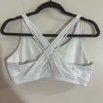 Athleta  White Sports Bra With Crisscross back Large Photo 2
