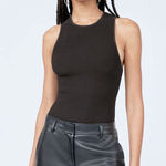 Aritzia NWOT Babaton Sculpt Knit Racerback Tank in Black Photo 0