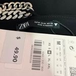 ZARA NEW  Black Chain Strap Cowl Neck Mini Sleeveless Slip Cami Camisole Dress M Photo 7