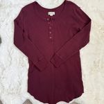 Aritzia TNA Henley Waffle Knit Tunic Longsleeve Tee XXS Photo 0