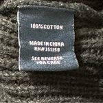 525 America Womens Size S Black Cotton Chunky Knit Bell Sleeve Mock Neck Sweater Photo 6