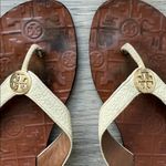 Tory Burch  Thora Ivory Tumbled Leather Flip Flip Thong Sandals Photo 2