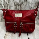 Relic  Cherry Red Y2K Faux Leather Hobo Quilted Pocket Silver Accent Shoulder Bag Photo 0