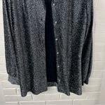 Vintage Montgomery Ward Silver Sparkle Button Down Shirt + Tank Set Black Size M Photo 3