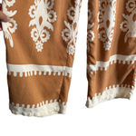 Boho Chic Brown and White Wide Leg Pants Size M Photo 2