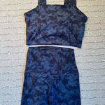 Barre3 (B3) Signature Leggings (S) & Tank Top (M) Dark Slate Camo Blue Size M Photo 3