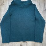 Eileen Fisher Italian Yarn Merino Wool Cashmere Bouclé Sweater L Teal Green Photo 1