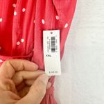 Old Navy Surplice Wrap Front Midi Dress Red Dots Size XXL NWT Tie Waist Photo 9