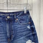 American Eagle  90s Boyfriend Distressed Raw Hem Frayed Denim Shorts size 0 Photo 5