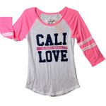 Reflex Cali Love Shirt Womens Medium California Republic Graphic Raglan Tee White Photo 1