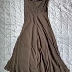 NWT LM Collection Brown / Taupe Beaded Halter Neck Empire Waist Formal Dress Photo 8