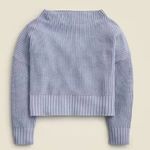 J.Crew  Ribbed funnelneck sweater linen-cotton blend Lavender Lakeshore Small NWT Photo 1
