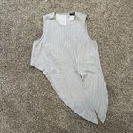 Tibi  white pinstripe sleeveless asymmetrical top size 4 Photo 4
