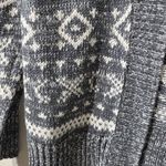 Aeropostale Aéropostale XL Gray White Fair Isle Knit Open Cardigan Sweater Boho Aztec Print Photo 3