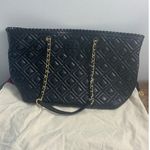 Tory Burch  Black Quilted Leather‎ Marion Tote Photo 1