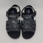 Dr Scholls Womens Double Air Pillow Fisherman Slingback Black Leather Sandals 10 Photo 2