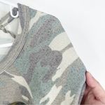 Lauren Moshi  Size Small Camo Slub Knit Smiley Face Love Graphic Shirt Photo 5