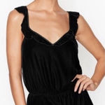 Victoria's Secret Victoria’s Secret Black Velvet Velour Ruffle Teddy Romper Whimsigoth Fairy Y2K Photo 0