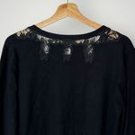 City Chic  Black‎ Lace Trim Crystal Button Cardigan Medium V-Neck Knit Sweater Photo 5