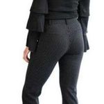 Betabrand Straight Leg Yoga Dress Pants Black Pinstripe SZ L Photo 1
