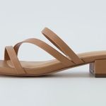 Cushionare Newport Block Heel Tan Sandals Photo 1