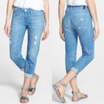 Vince  MASON Relaxed Rolled Boyfriend Jeans Distressed Summer Blue Wrecked 25 Photo 1