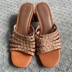 Universal Threads Universal Thread Rachel Square Toe Heeled Slides Sandals Coral orange Size 11 Photo 0