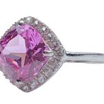Zales Women’s 10K  Pink Topaz White Gold Ring Sz 6.75 Classic Brilliant Stunning Photo 6