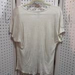 Alya Textured Speckled Knit Twist Front V Neck Top Ivory Size S Made in USA Photo 5
