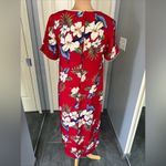 Vintage Iolani Made in Hawaii Red Floral Tropical Hawaiian Dress Photo 3