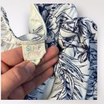 Surf Gypsy ‎ White Blue Floral Twist Front Kaftan Maxi Cover Up Size M Photo 1