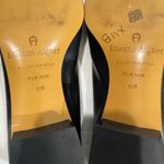 Etienne Aigner  Black Leather Pom Pom Flats Photo 5