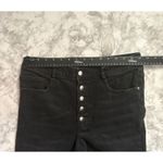 ZARA  Black High Rise Button Fly Raw Hem Jeans Size 10‎ Photo 4