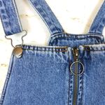 Wild Fable Dress Womens L Blue Denim Zip Front Overalls Pockets 90s Grunge Retro Photo 4