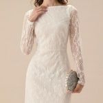 RIHOAS White Lace Boat Neck Slit Midi Dress L 74 Size L Photo 2