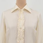 Lilly Pulitzer Lilly Pulitzer Silk Ruffle Front Blouse Preppy Ivory Quiet Luxury Career Size 4 Photo 2
